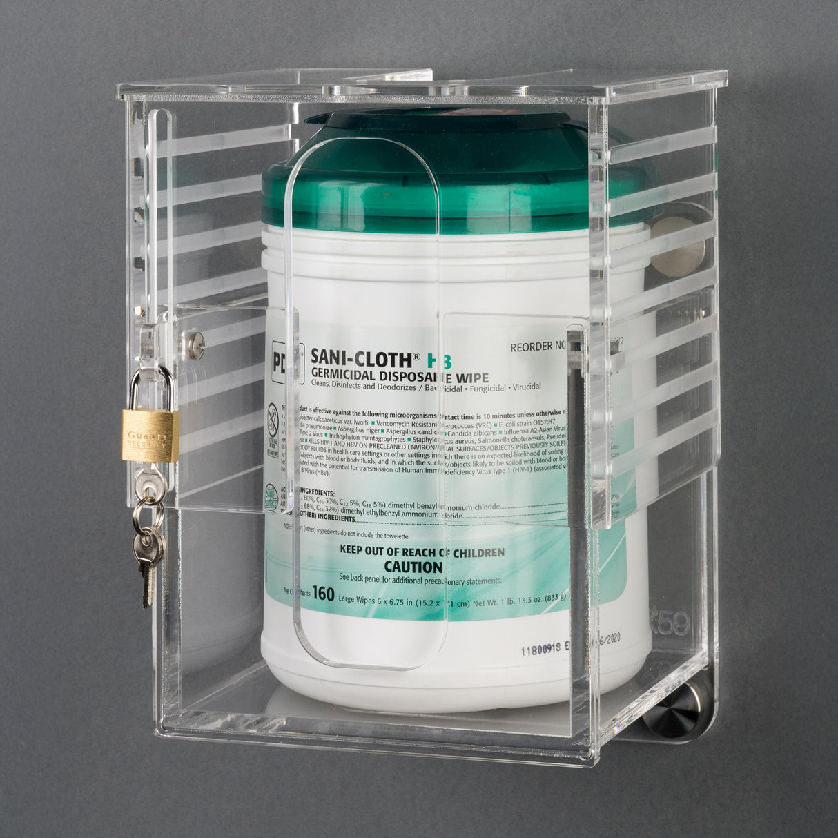 Deco Universal Wipe Cannister Holder-Adjustable, Lockable