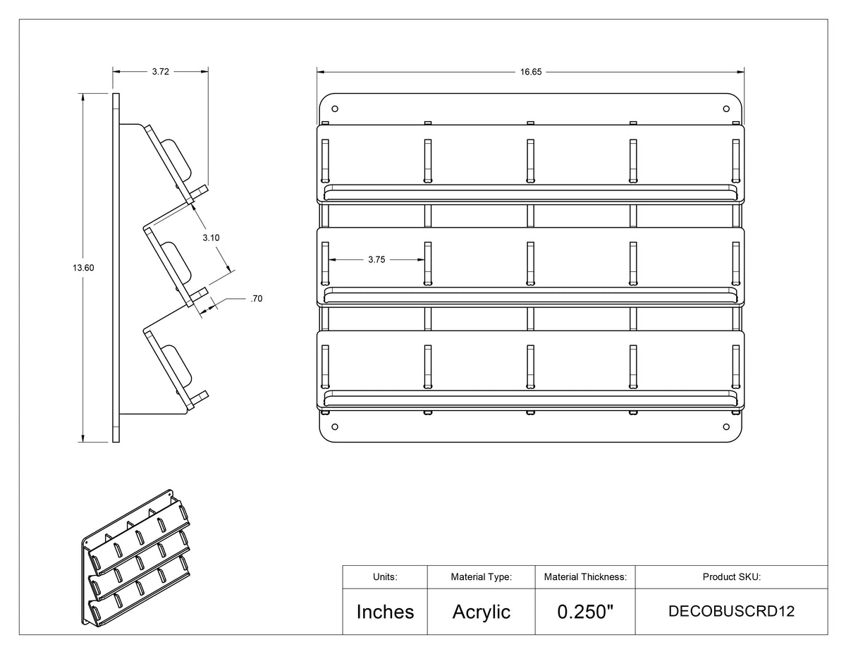 Deco Business Card Display - 12 slot