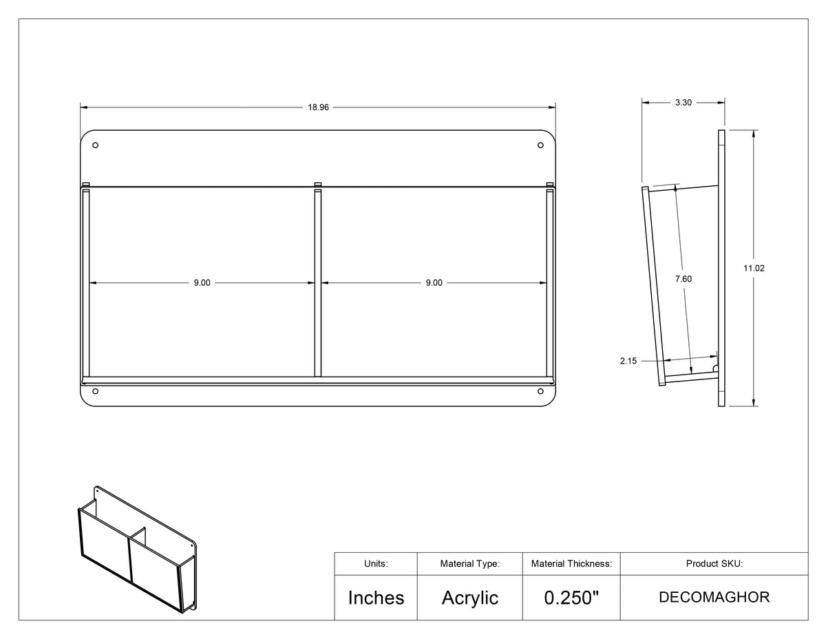 Deco Horizontal Magazine Rack