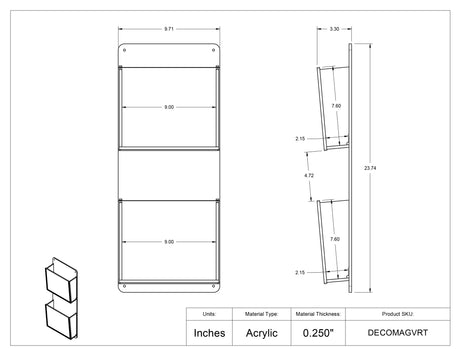 Deco Vertical Magazine Rack