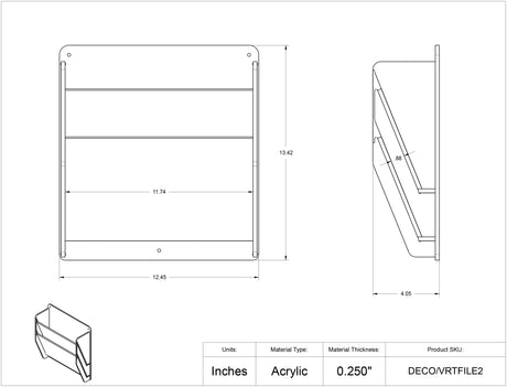 Vertical Wall File-Landscape, 2 Pocket