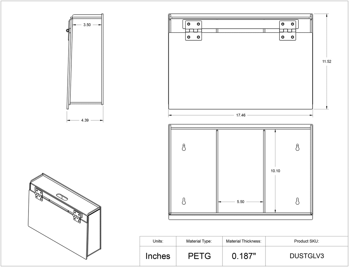 Dust Resistant Glove Box Holder - 3 Position