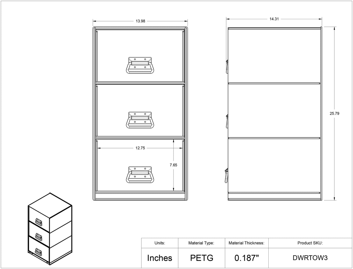 3 Drawer Tower