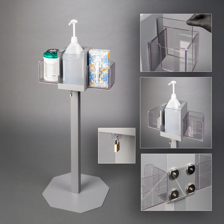 Gallon Hand Sanitizer Stand-Steel, Locking