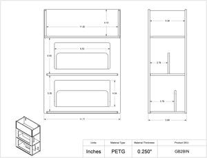 Two Glove Box Holder w/Bin