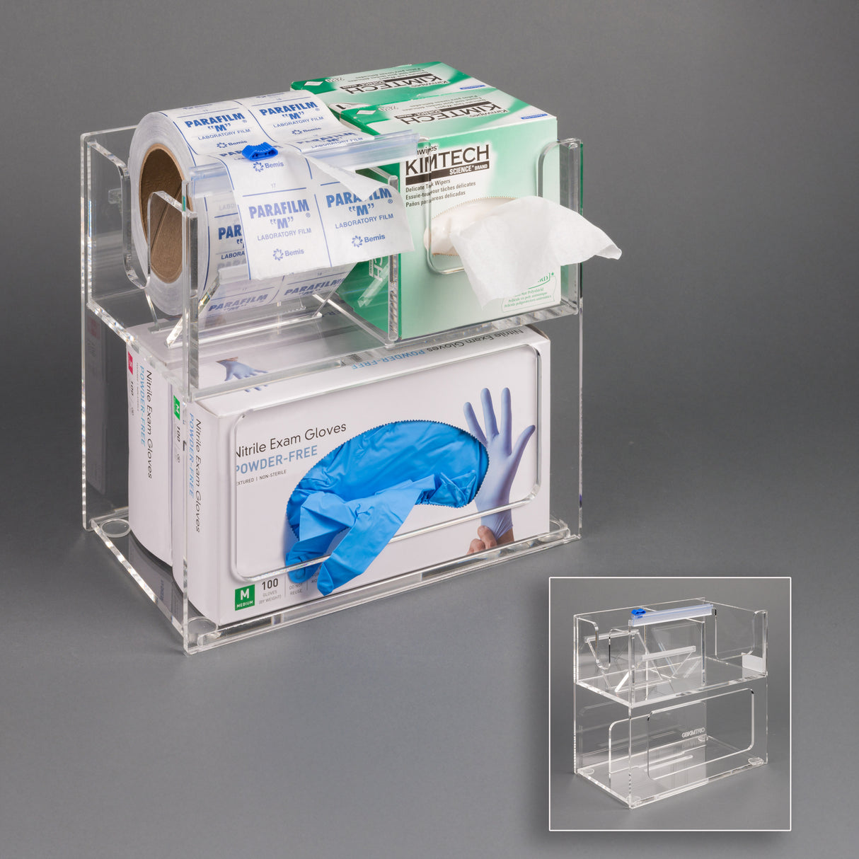 Glove box, Parafilm and Kimwipe Trio Organizer