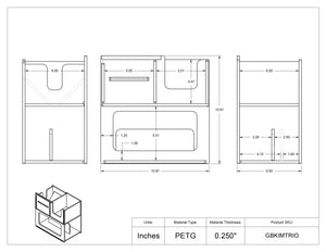 Glove box, Parafilm and Kimwipe Trio Organizer