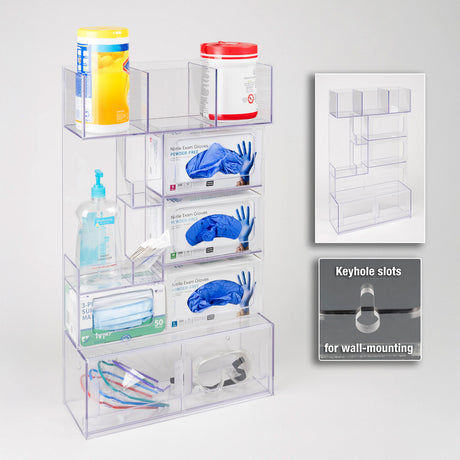 PPE Station-n95, Earloop, Wipe, Glove, Goggle, Handsan - Wall Mount