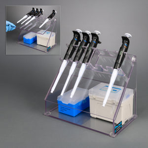 Pipette Rack with Hinged Storage Compartment