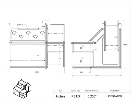 PETG Pipetting Station-Tip Receptacle, Storage