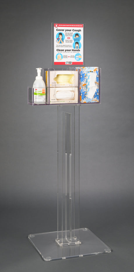 Respiratory Hygiene Station I on Acrylic Stand