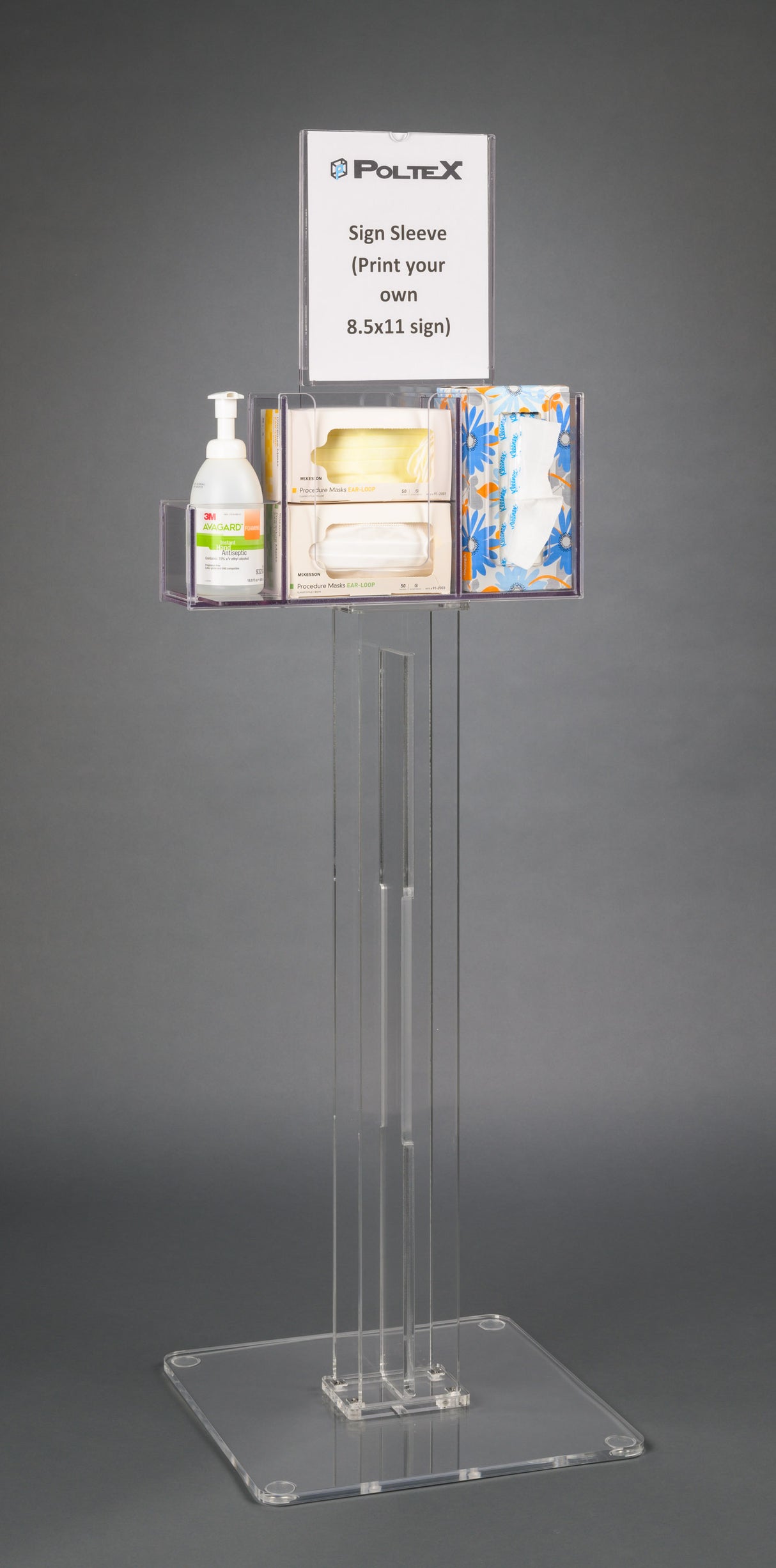 Respiratory Hygiene Station I on Acrylic Stand