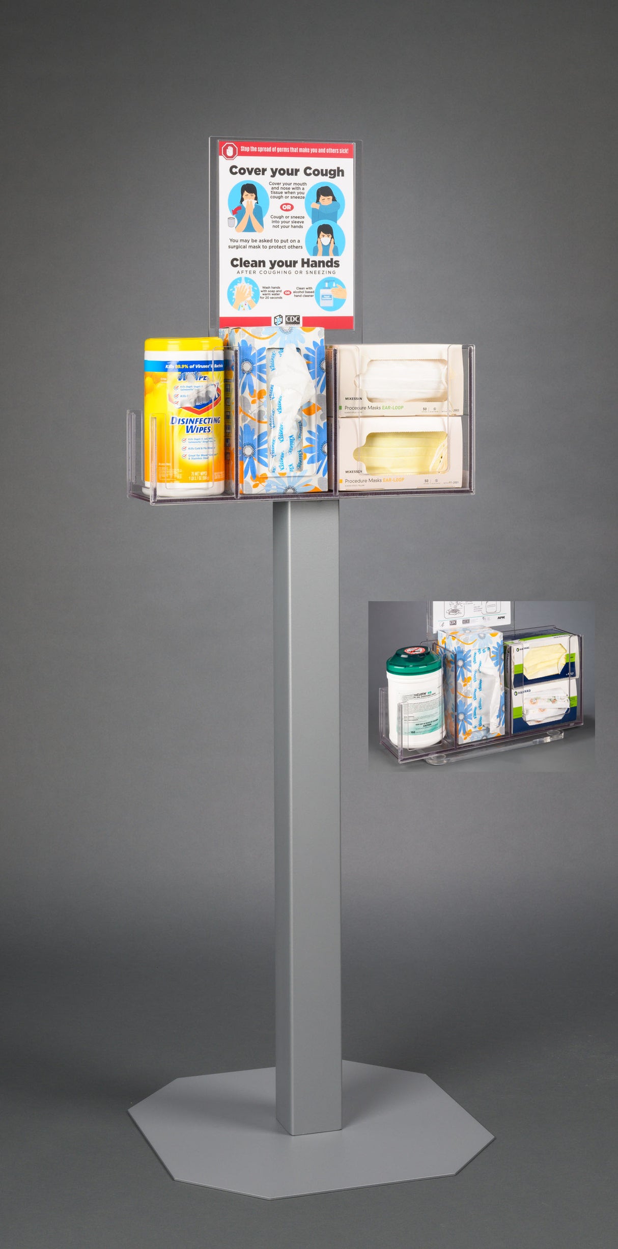 Respiratory Hygiene Station U-Tub Wipe, Mask, Tissue