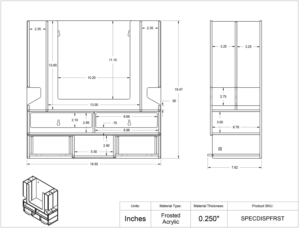Frosted AC Multi-Specimen Collector Dispenser - Wall Mount
