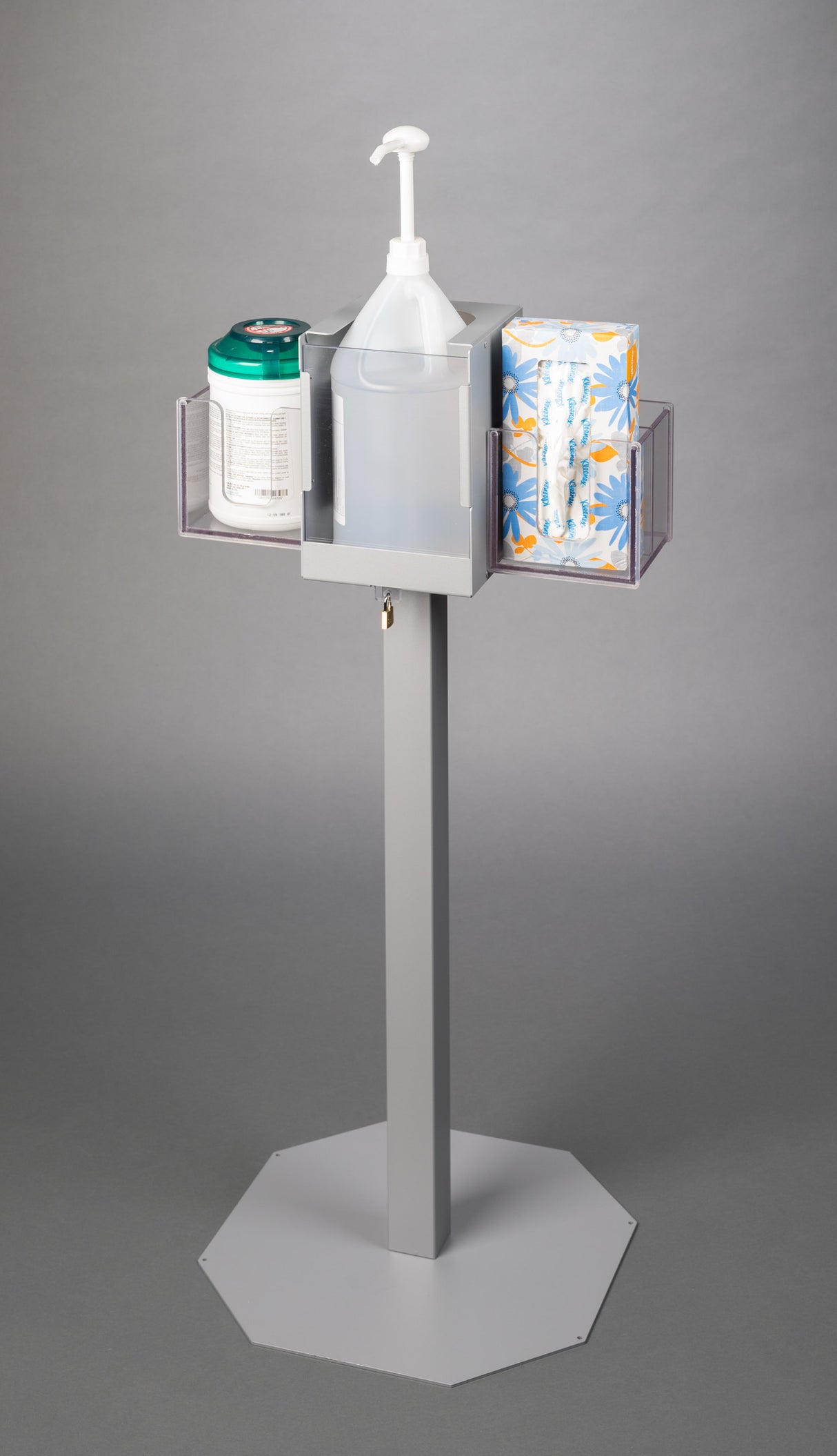 Gallon Hand Sanitizer Stand-Steel, Locking