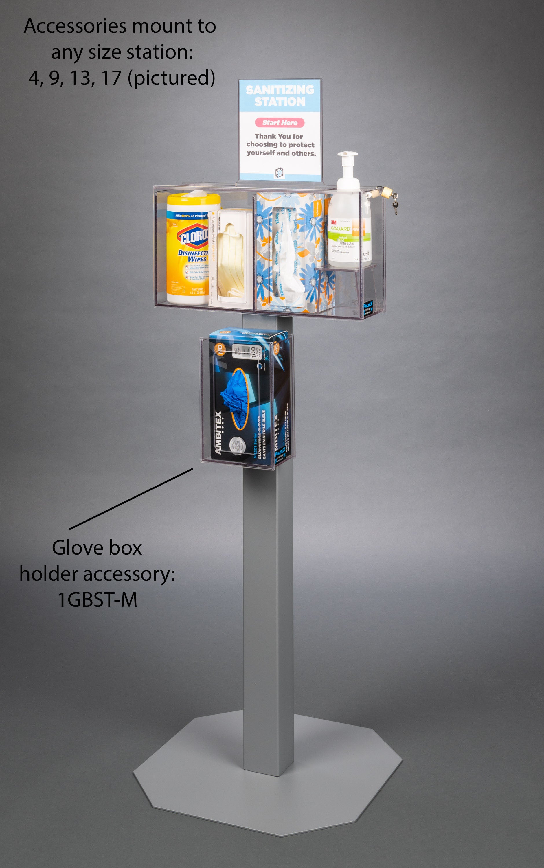 Respiratory Hygiene Station H on Acrylic Stand - Poltex